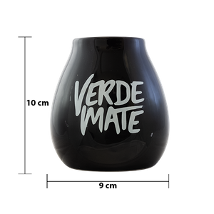 Calebasse en céramique noire avec logo Verde Mate - 350 ml