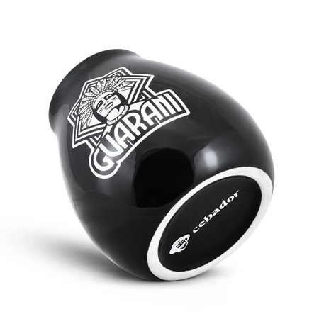 1440 x Calebasse en céramique noire avec logo Guarani - 350 ml