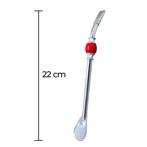 Bombilla Grande con piedra roja