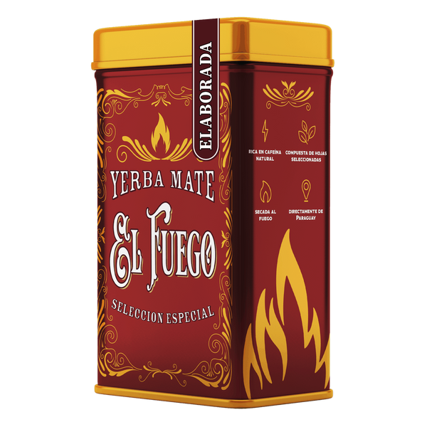 Yerbera – Boîte en métal + El Fuego Elaborada 0,5 kg