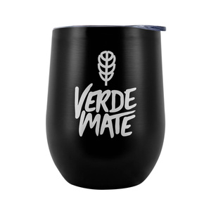 TermoLid – Thermo‑Becher für Mate Tee mit Deckel – Verde Mate (schwarz) – 350 ml