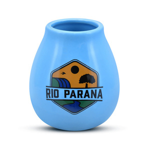 36 x Rio Parana Logo Keramik-Kalebasse (blau) 330 ml