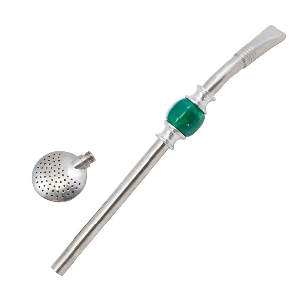 Bombilla Bomba con piedra verde