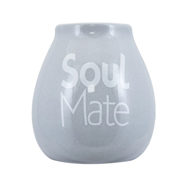 Calebasse en céramique grise avec logo Soul Mate - 350 ml