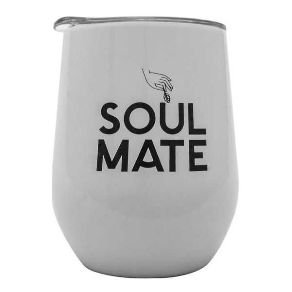 TermoLid – tasse isotherme pour yerba maté avec couvercle – Soul Mate (blanc) – 350 ml