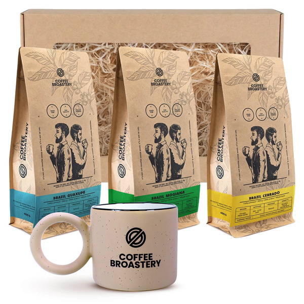Set regalo Coffee Broastery: 3× caffè brasiliano + tazza