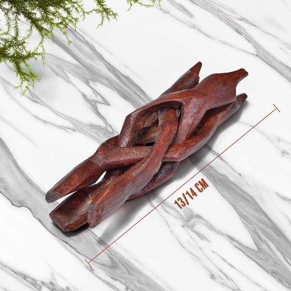 Trépied en bois pour coquille d'ormeau