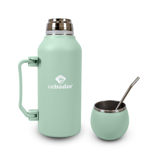 24 x YerbaGo – Thermos with Mate Gourd and Bombilla 1.3 L – pistachio