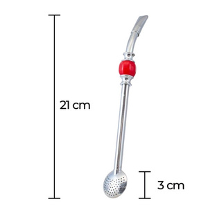 240 x Bombilla Bomba with stone - red