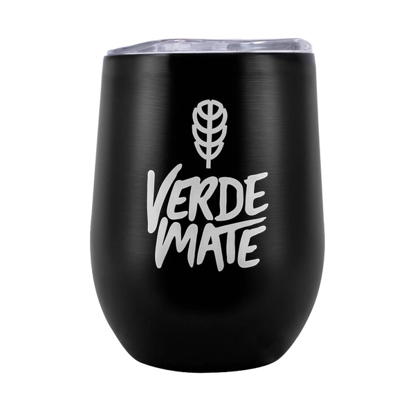 TermoLid – tazza termica per yerba mate con coperchio – Verde Mate (nero) – 350 ml