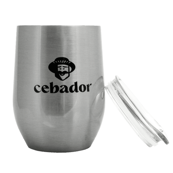 TermoLid – thermal mate cup with a lid – Cebador (silver) – 350 ml