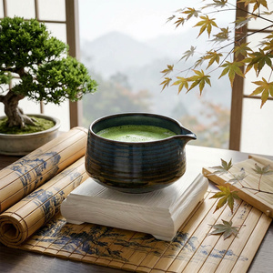 Matchawan – Cuenco de cerámica para Matcha con pico – Ame