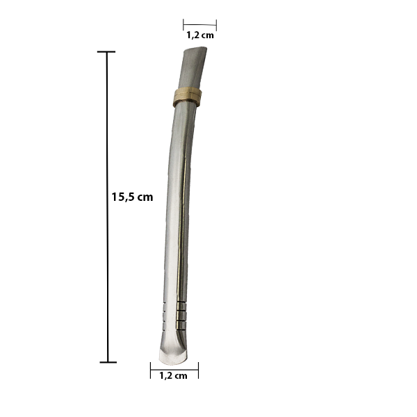 Bombilla do Yerba Mate Moderno INOX Srebrna Cebador