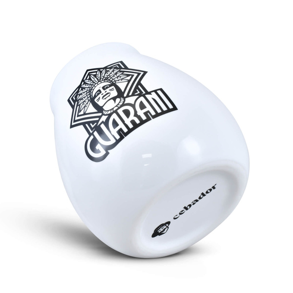 Calebasse en céramique blanche avec logo Guarani - 350 ml