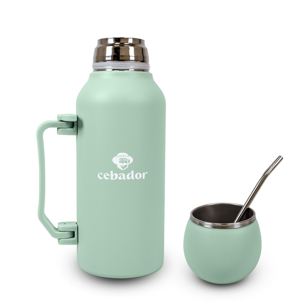 24 x YerbaGo – Termo con calabaza y bombilla 1,3 L – pistacho