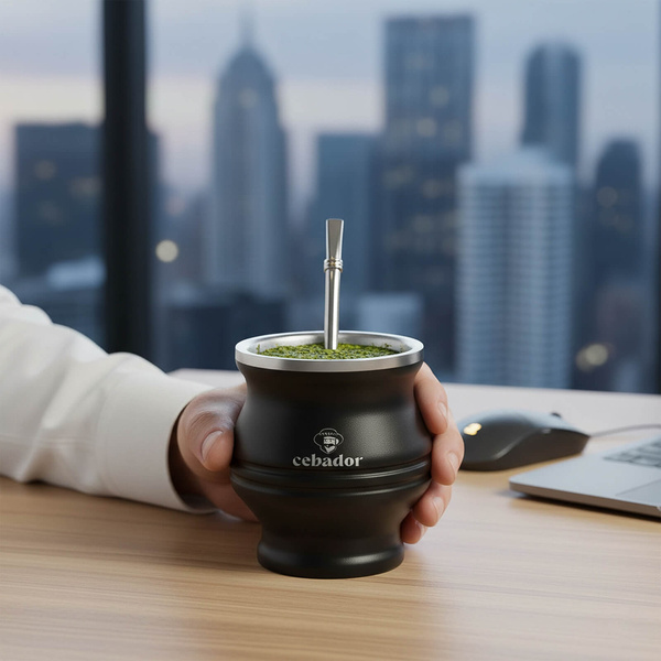 TermoColador – vaso térmico para yerba mate – 190 ml (negro)