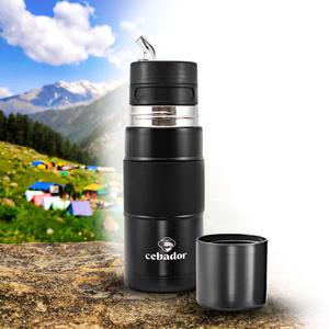 Yerbomos X ALL IN ONE - 450ml - Tazza di mate, thermos e bombilla in uno (nero)