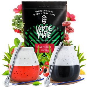Yerba Mate Set para parejas y principiantes Verde Mate Cactus de Juarez 500g