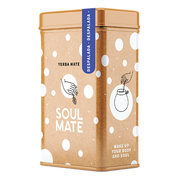Yerbera – Lata metálica + Soul Mate Orgánica Despalada 0,5 kg