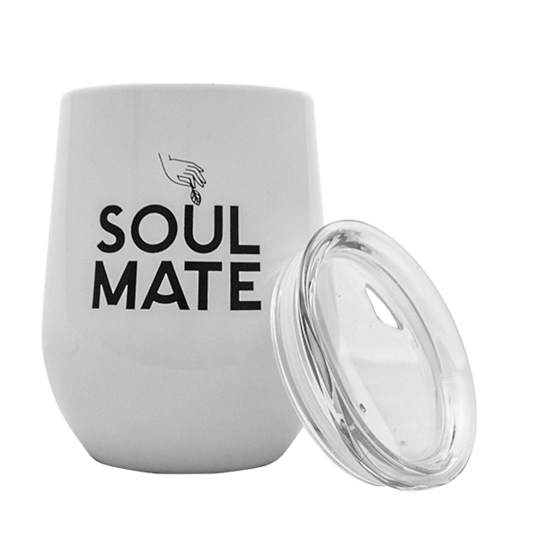 TermoLid – thermal mate cup with a lid – Soul Mate (white) – 350 ml