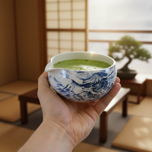 Matchawan Dragon – Bol en céramique pour matcha avec bec verseur