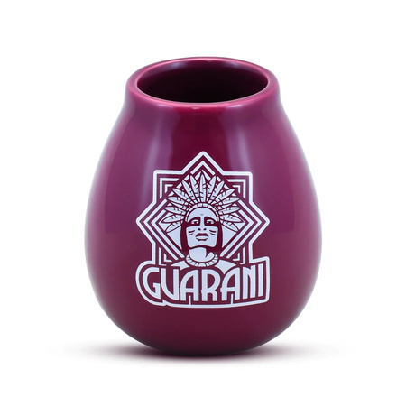 36 x Calabaza de cerámica morada con logotipo guaraní - 350 ml