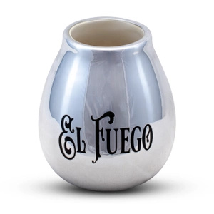Calabase en céramique (argentée) avec le logo El Fuego – 350 ml