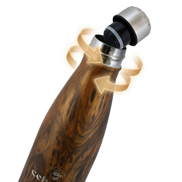 Botella térmica Cebador 500 ml – color madera