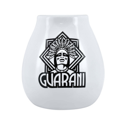 36 x Bílá keramická kalabasa s logem Guarani - 350 ml