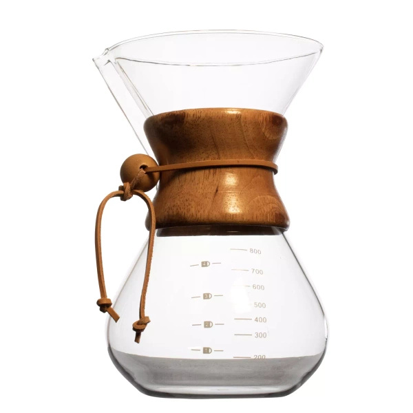Cafetera tipo chemex 800 ml + filtro reutilizable