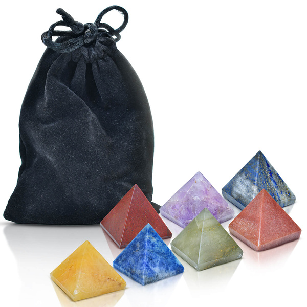 Ensemble de 7 pierres chakras - pyramides