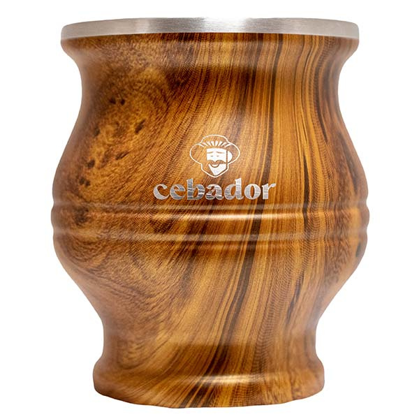 TermoColador – Mate Becher mit Sieb + Bombilla – holzfarben