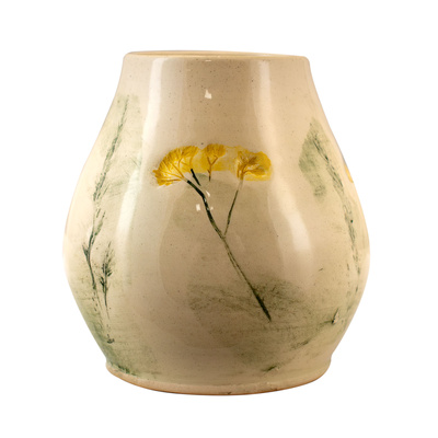 Calabaza de cerámica Flora Yellow 300 ml – Serie Cráter
