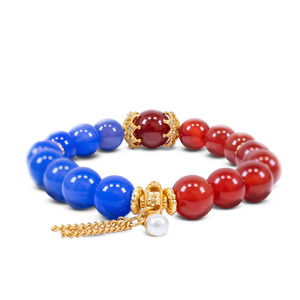 Bracciale con agata rossa e blu – Armonia