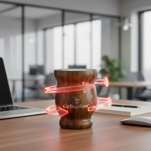 TermoMate Cebador – vaso térmico para yerba mate – 190 ml (color madera)