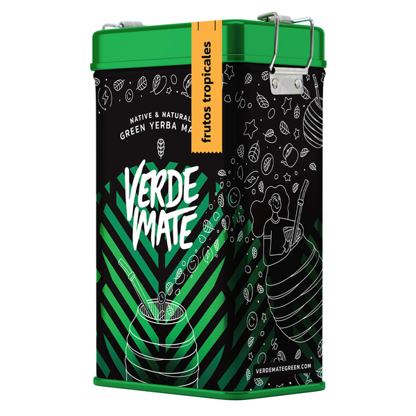 Yerbera – Tin can + Verde Mate Green Frutos Tropicales 0.5kg 