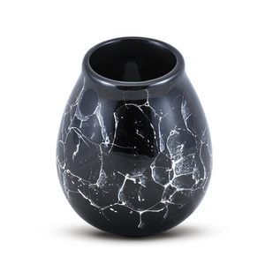 36 x Zucca di mate in ceramica - Marmol Black 300 ml