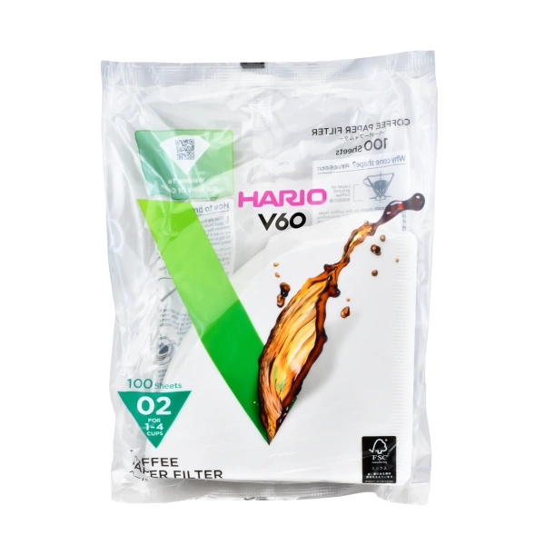Papier-Kaffeefilter für Dripper Hario V60-02 (100 Stücke)