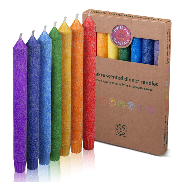 Scented dinner candles (large) – Seven Chakras