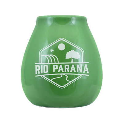 36 x Tykwa Ceramiczna z logo Rio Parana (zielona) 330 ml