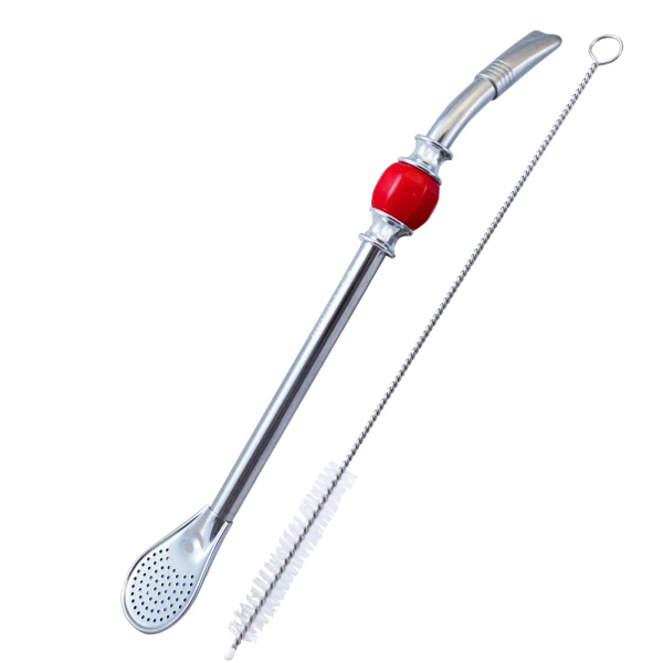 Bombilla Grande con piedra roja