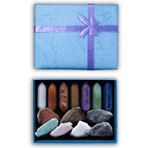 Ensemble de pierres des chakras – dans une boîte cadeau