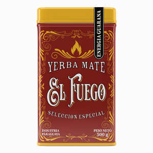 Yerbera – Lata metálica + El Fuego Energia Guarana 0,5 kg