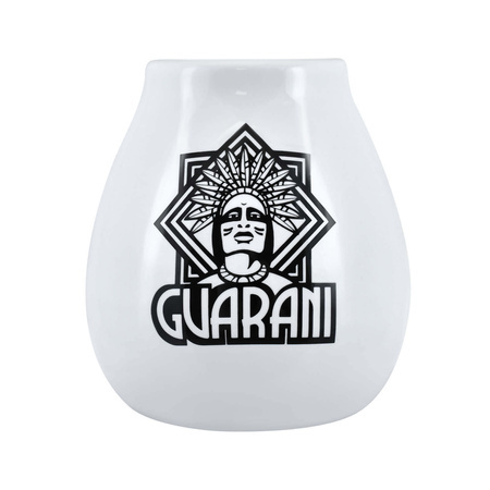 36 x Bílá keramická kalabasa s logem Guarani - 350 ml