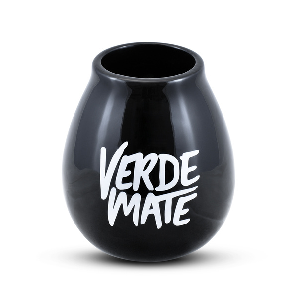 Calebasse en céramique noire avec logo Verde Mate - 350 ml