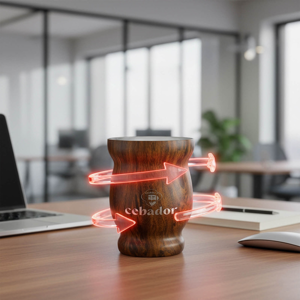 TermoMate Cebador – thermal cup for yerba mate – 190 ml (wood colour)