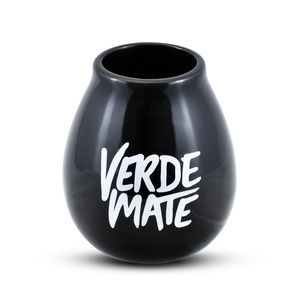 Calabaza cerámica negra - Verde Mate - 350ml