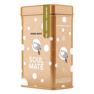 Yerbera – Lata metálica + Soul Mate Orgánica Siempre 0,5 kg