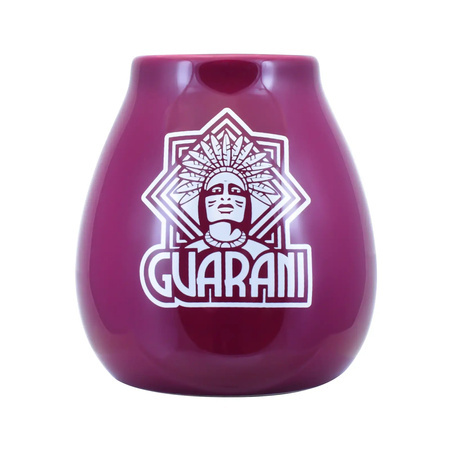 36 x Calabaza de cerámica morada con logotipo guaraní - 350 ml