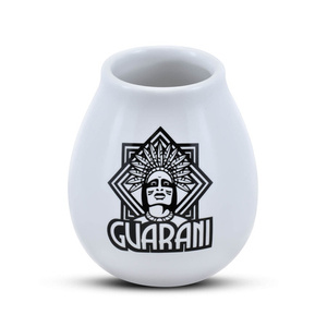 1440 x White ceramic calabash with Guarani logo - 350 ml